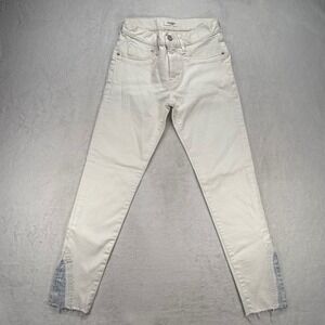 Moussy Vintage White Wash Denim Jeans‎ Frayed Hem Made in Japan Size 25
